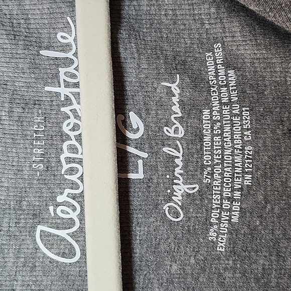 Aeropostale Y2K Henly Charcoal Tee with Logo Sz Large - Picture 8 of 16